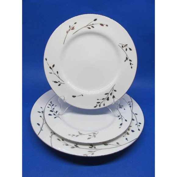 Noritake Birchwood Salad Plates & Dinner Plate Porcelain China Bundle of 3 New - Picture 1 of 12